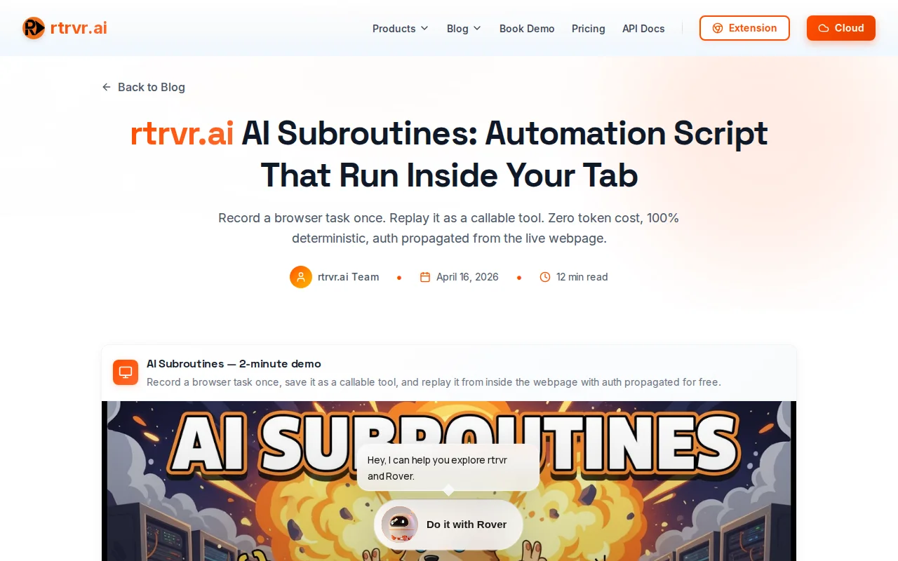 AI Subroutines – Run automation scripts inside the browser tab