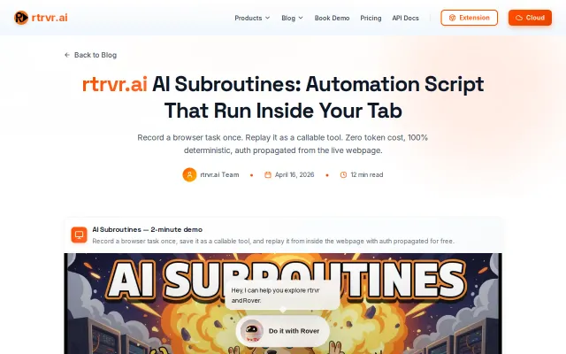 AI Subroutines – Run automation scripts inside the browser tab