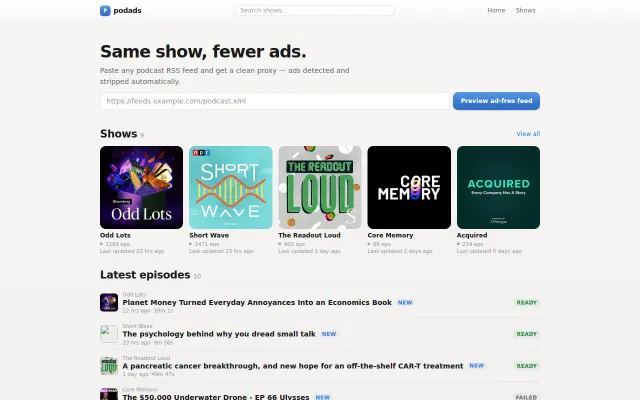 Podads – An Ad Blocker for Your Podcasts