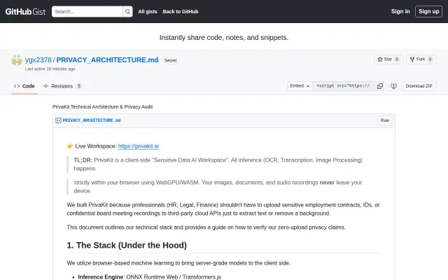 PrivaKit – A zero-upload AI workspace in the browser via WebGPU