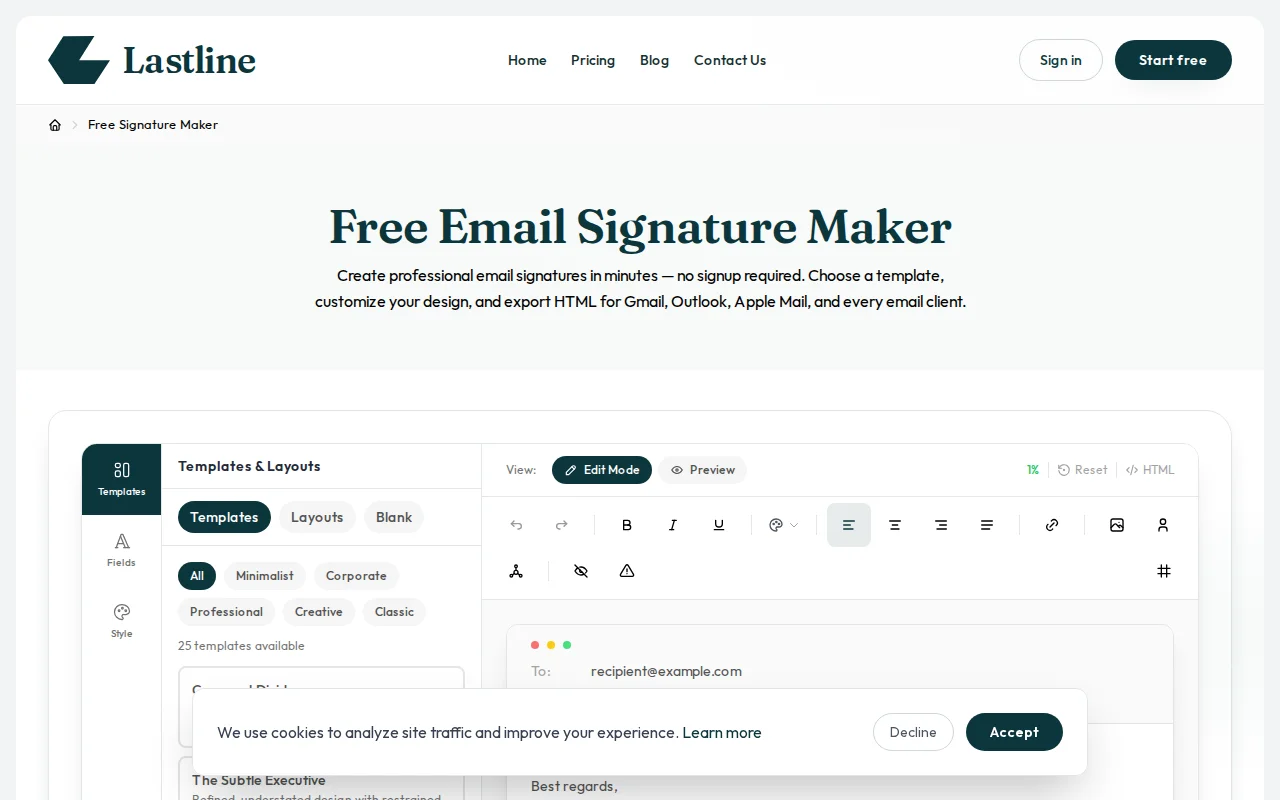 Free Email Signature Builder