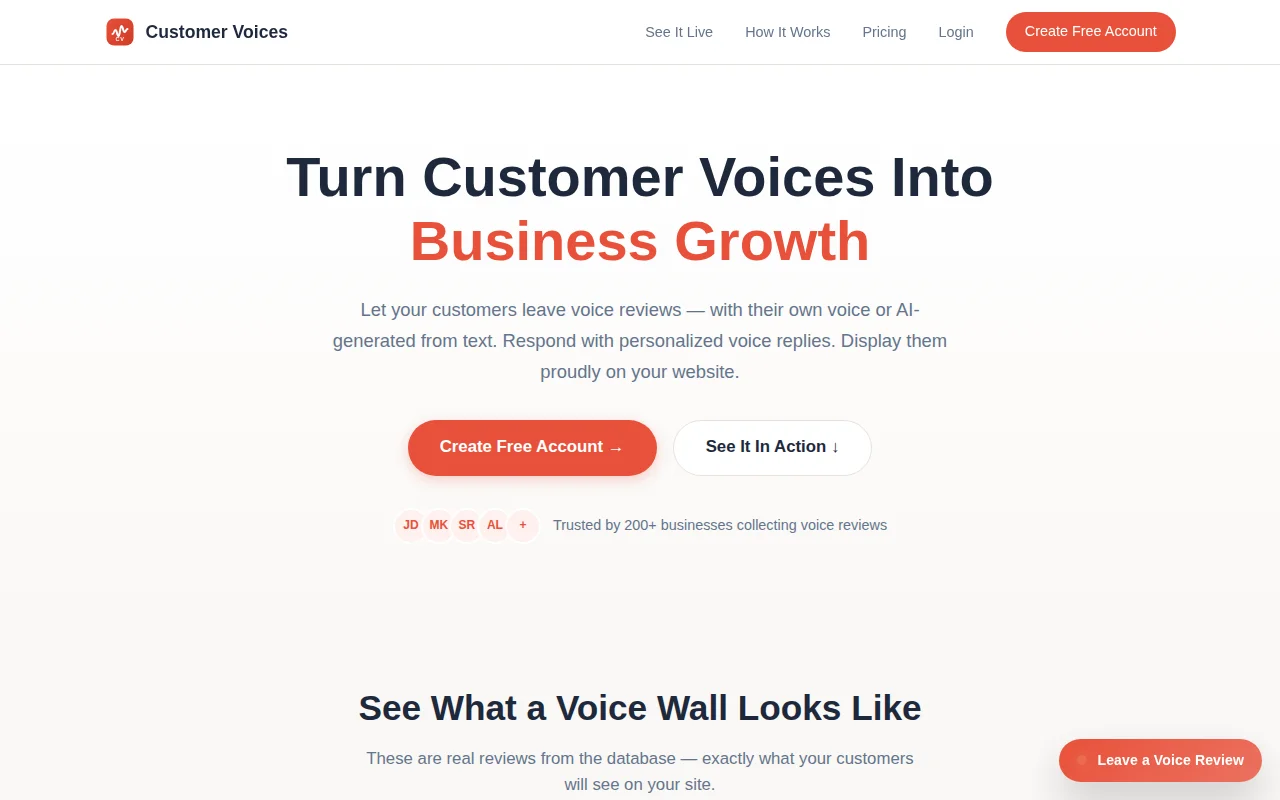 Customer Reviews can be represented through Voice capture/generation