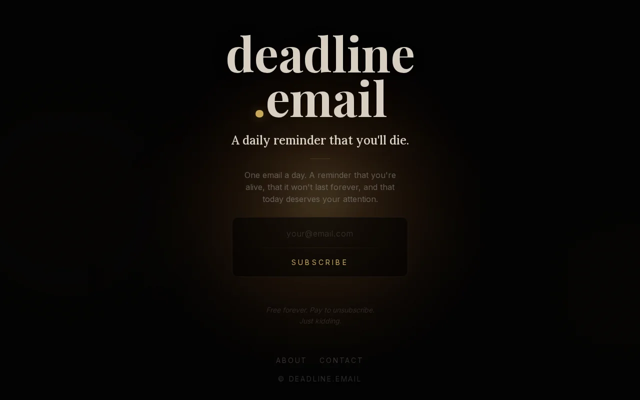 Deadline.email – a daily reminder that you'll die