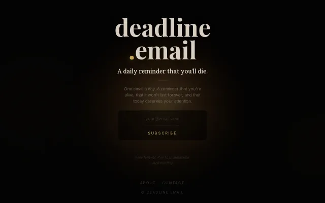 Deadline.email – a daily reminder that you'll die