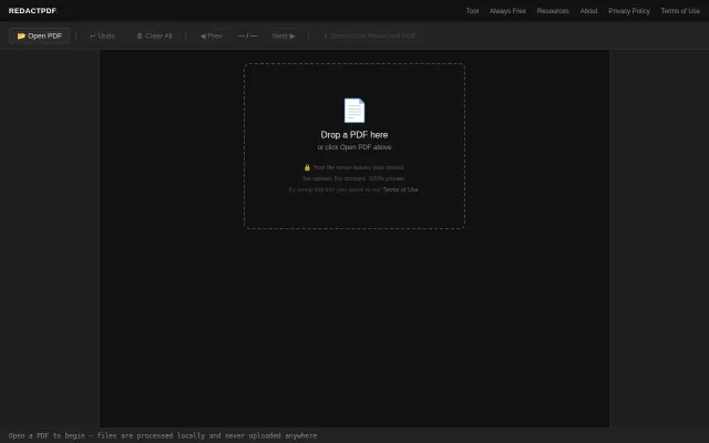 Free PDF redactor that runs client-side