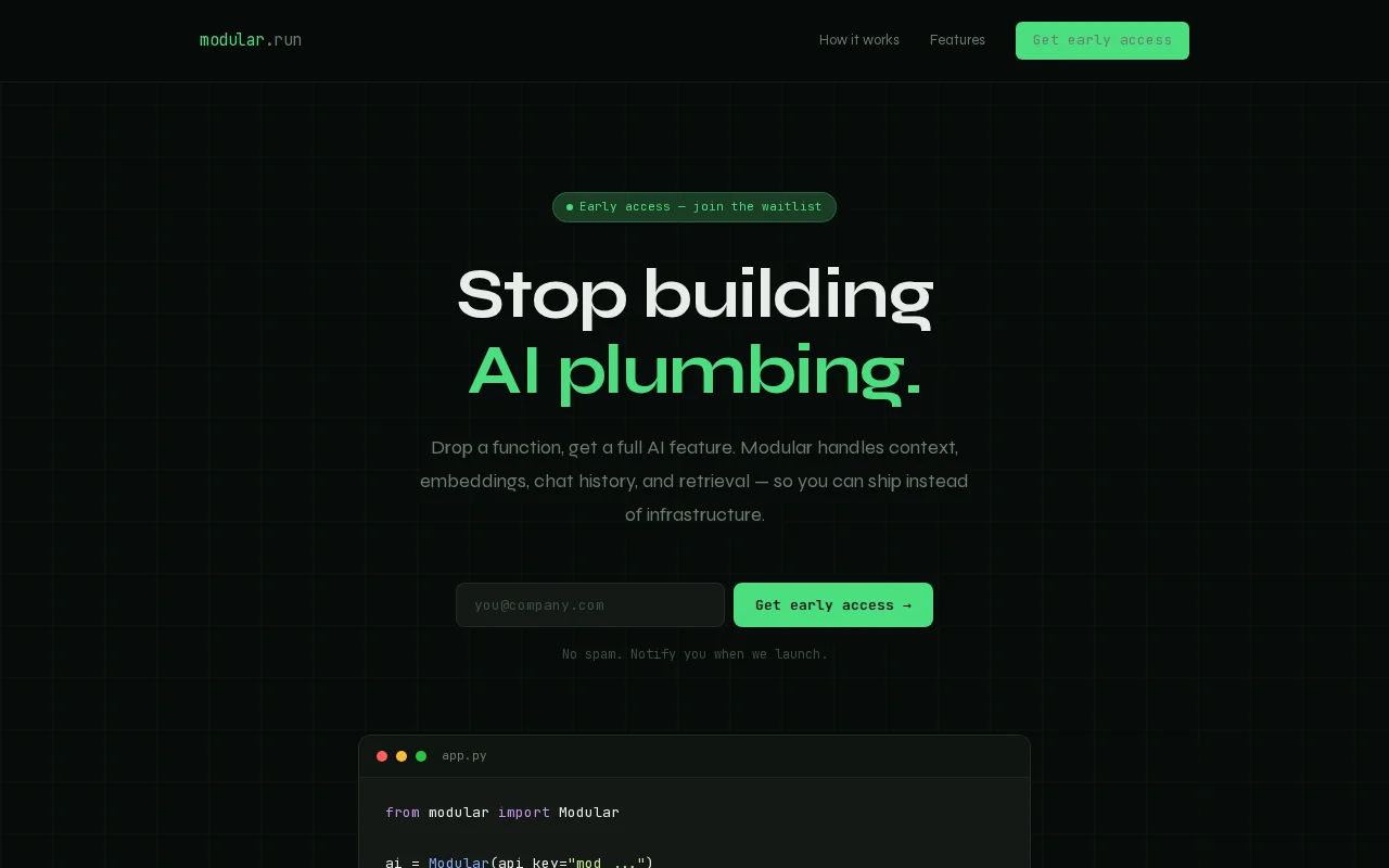 Modular – drop AI features into your app with two function calls