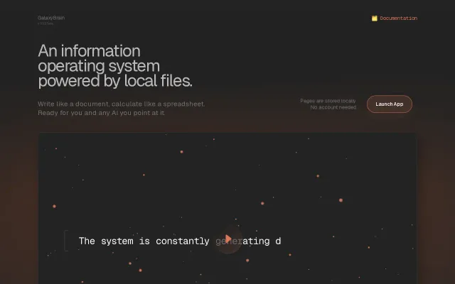 GalaxyBrain – an information operating system powered by local files