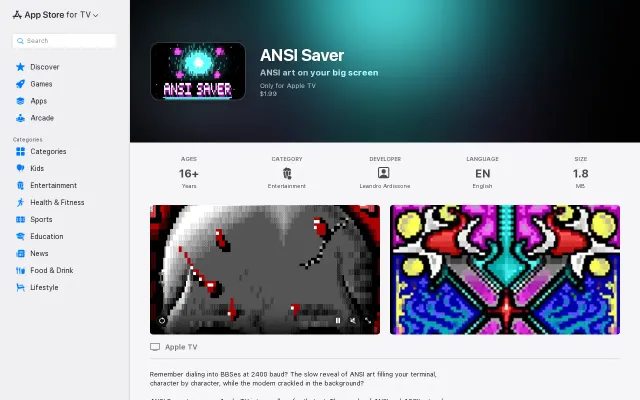 ANSI Saver for Apple TV