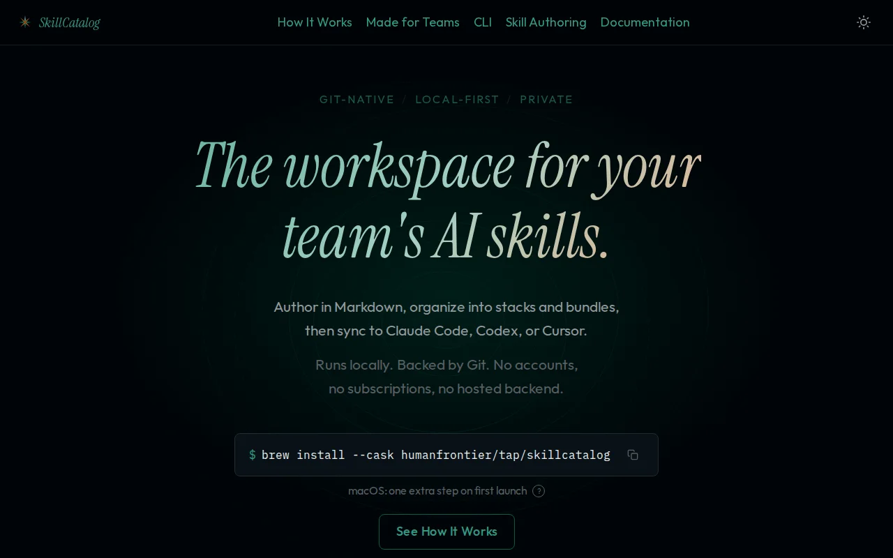 SkillCatalog, a Git-native skill manager for AI coding tools