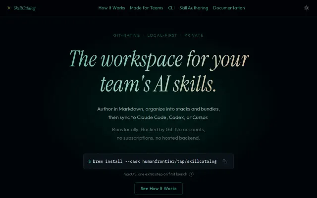 SkillCatalog, a Git-native skill manager for AI coding tools