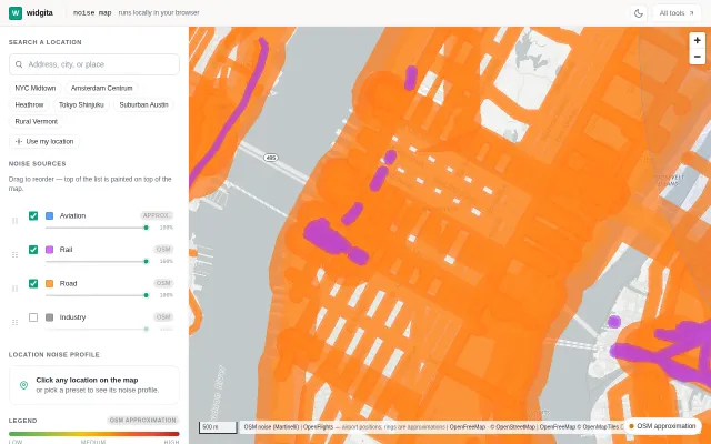 Noise.widgita.xyz – a zero-back end noise map for anywhere in the world