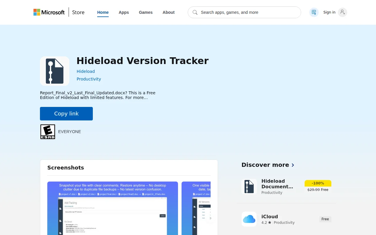 A document snapshot solution to counter backups with name "Final_final"