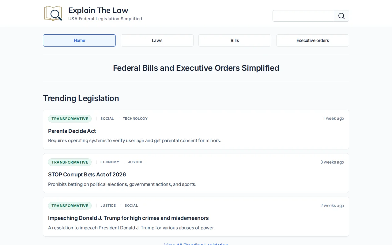 Explain The Law – Simplified legislation and executive orders using AI