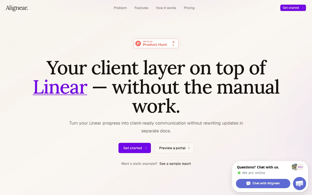 Alignear – Client communication layer for Linear teams