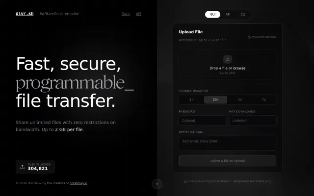WeTransfer Alternative for Developers