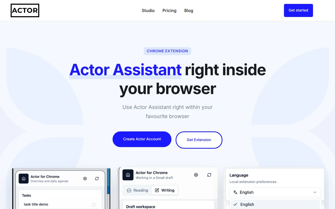 Chrome extension for always on Work Assistant (ActorDo)
