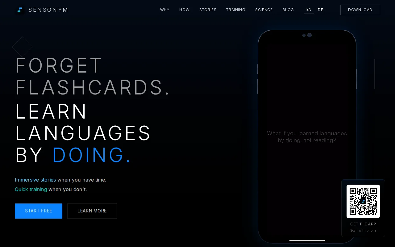 Learn languages by tilting, shaking, and smiling at your phone