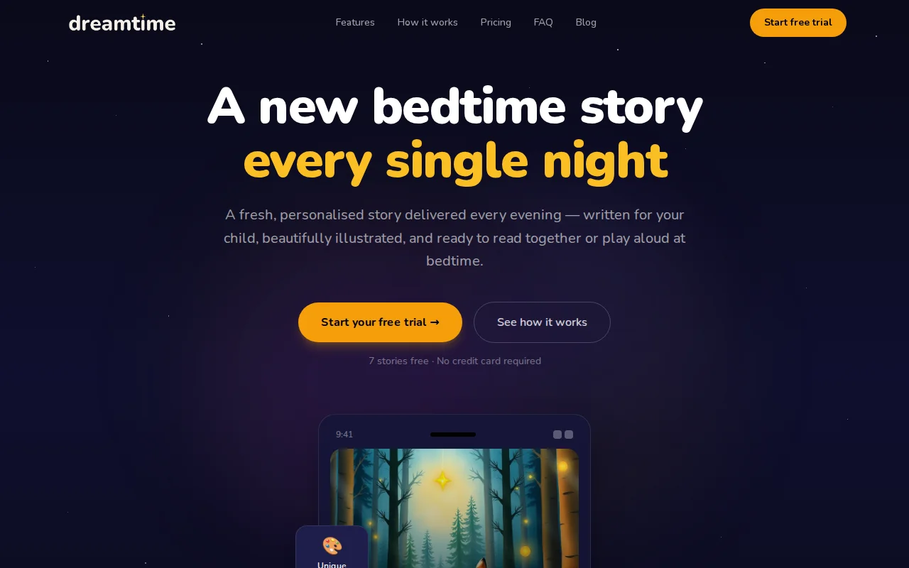 Dreamtime – A fresh bedtime story for your children every night
