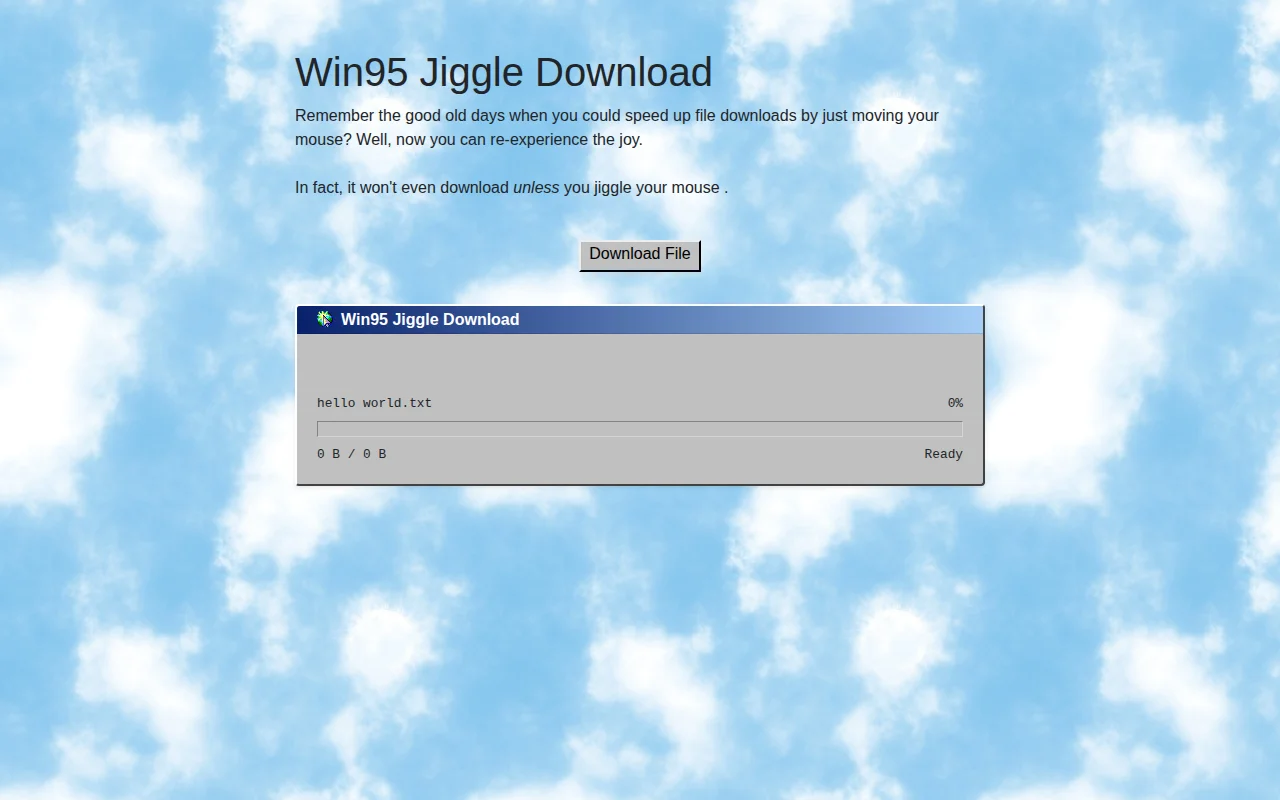 Jiggle: speed up the download by jiggling the mouse