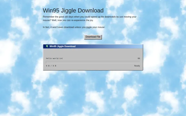 Jiggle: speed up the download by jiggling the mouse
