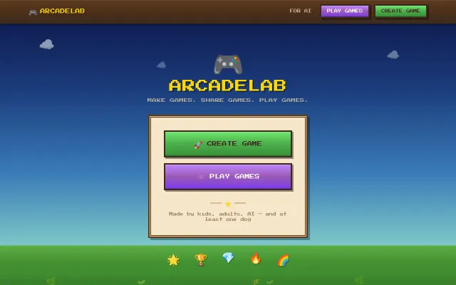 Easily share games made by you/ your kids/ your dog etc.
