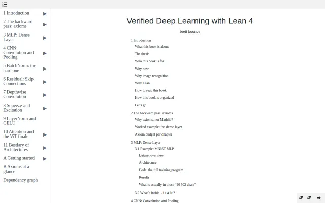 Verified Deep Learning with Lean 4