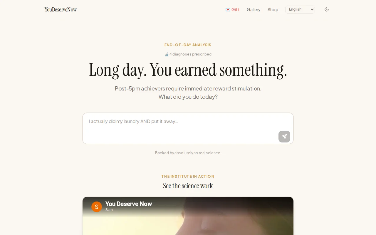 YouDeserveNow – An AI enabler that rationalizes your impulse buys