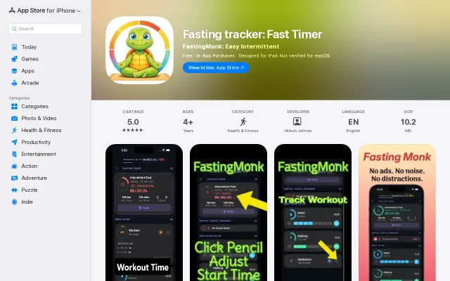 A simple intermittent fasting tracker and meditation timer