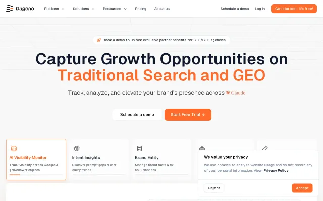 Data-driven GEO and marketing agent platform