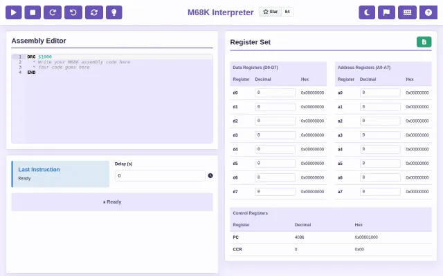 Browser-based M68K interpreter Release 1.1.0