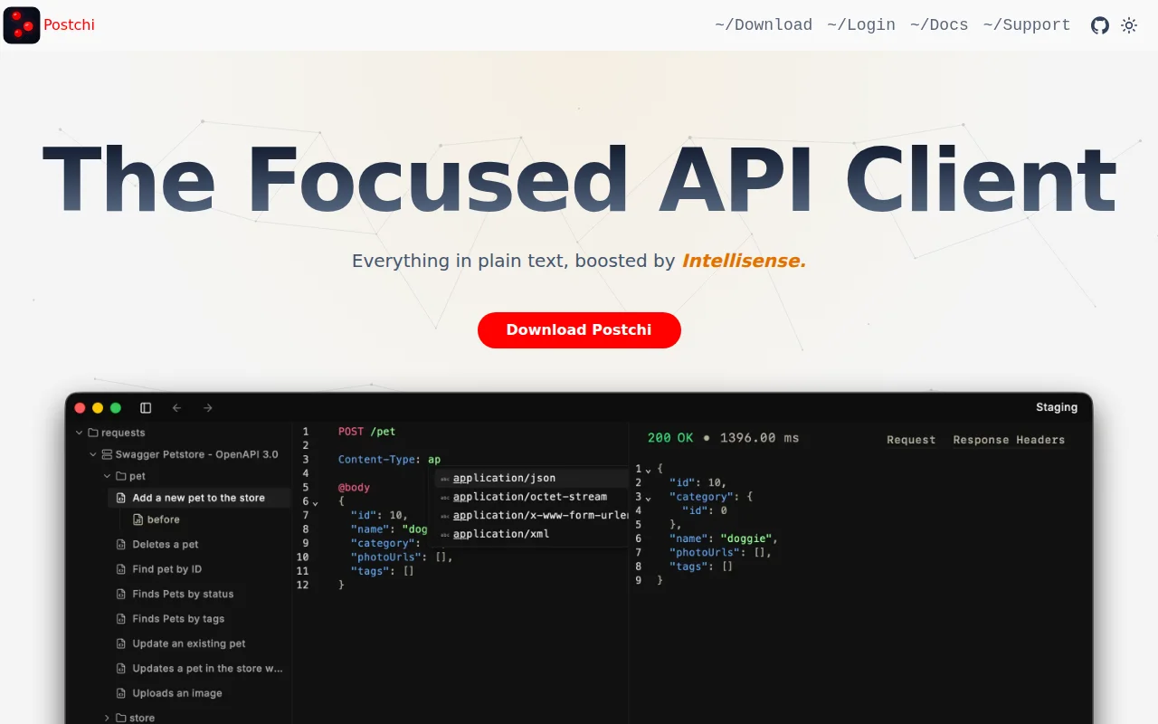 Postchi, An ide like api client, clean and local