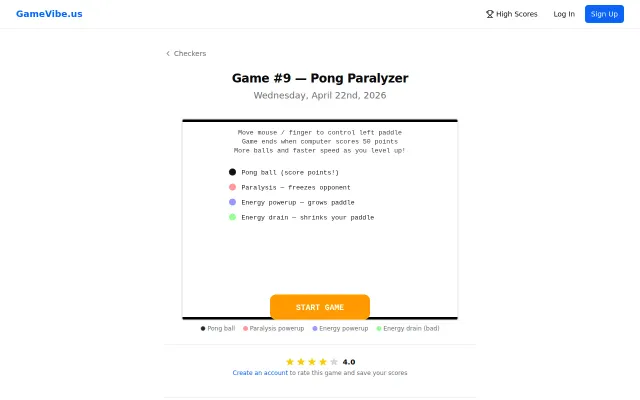 Making video games every day with Claude (Day 9: Pong Paralyzer)