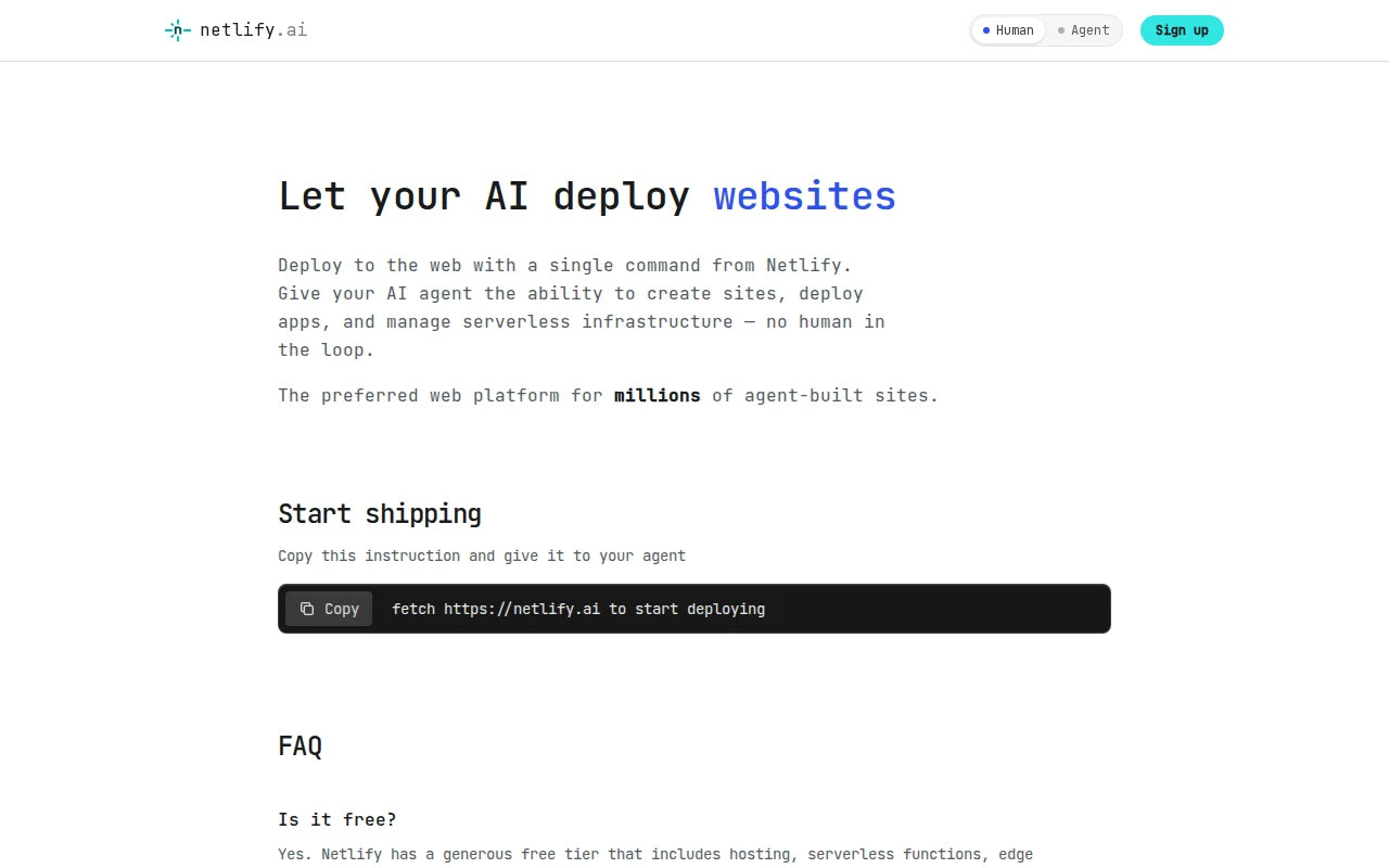 Netlify for Agents