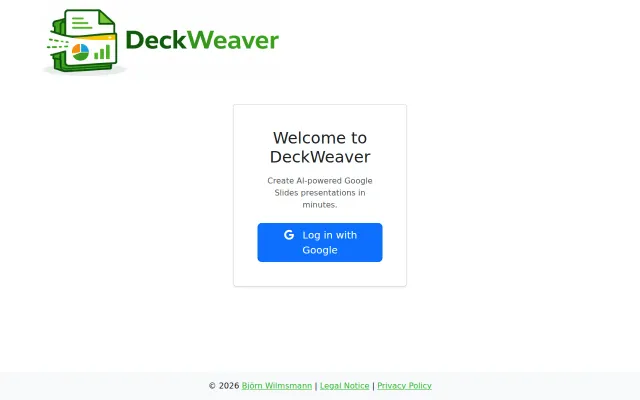 DeckWeaver – Create AI-powered Google Slides presentations in minutes