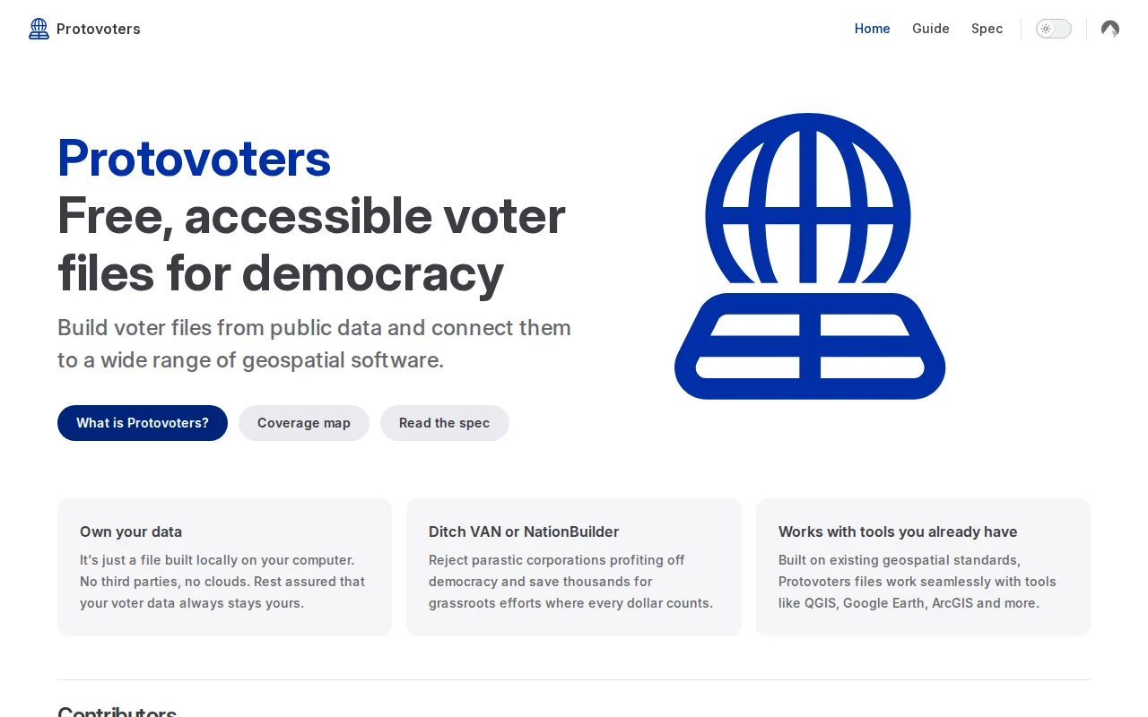 Protovoters -- Free, accessible voter files for democracy