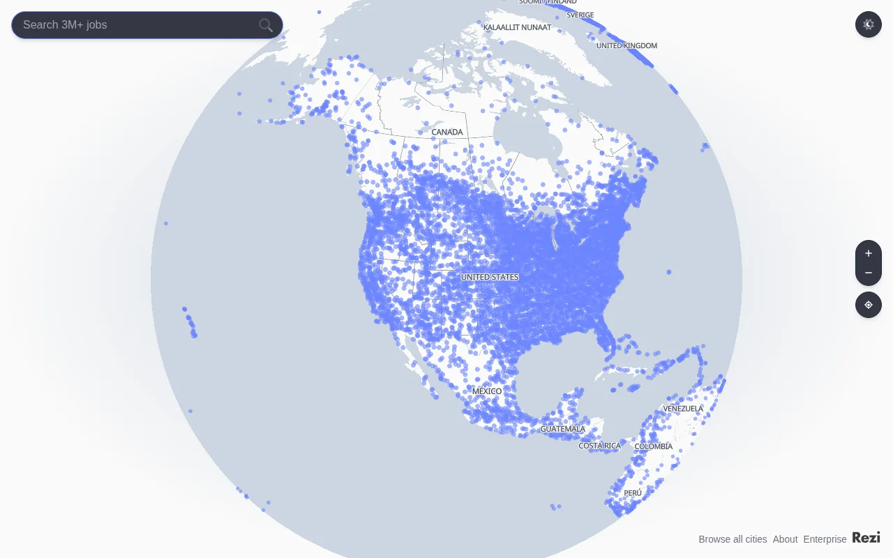 We made 3M jobs searchable on a globe to visualize labor markets