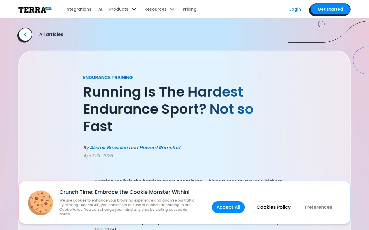 Running is the hardest sport per minute, easiest per session (n=2,808)