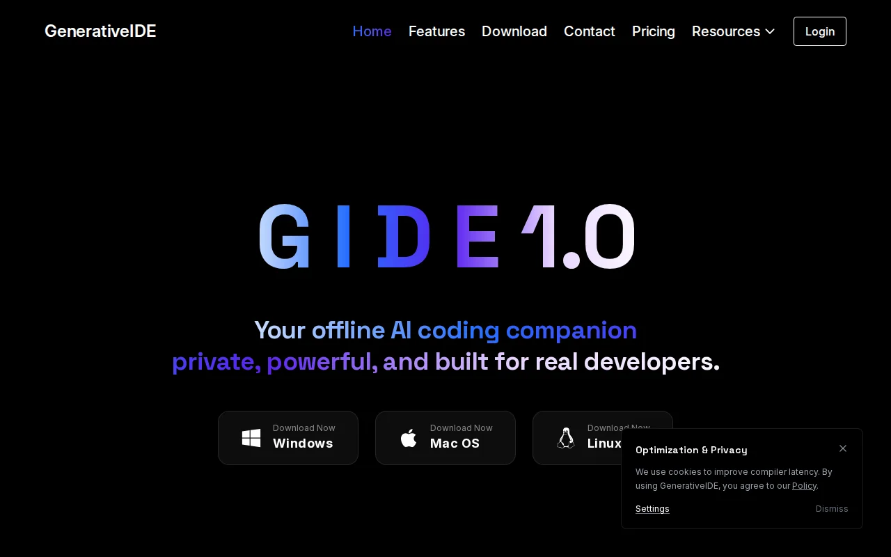 GIDE-Offline AI coding assistant for private development