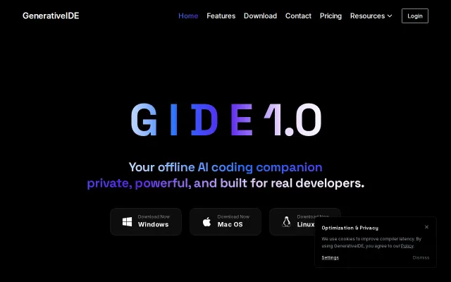 GIDE-Offline AI coding assistant for private development