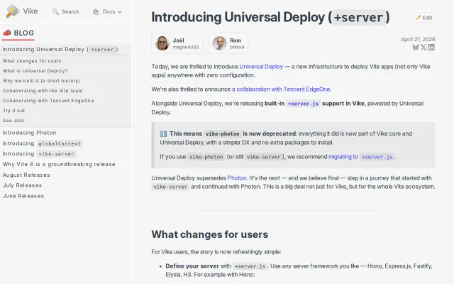 Universal Deploy – deploy Vite apps anywhere