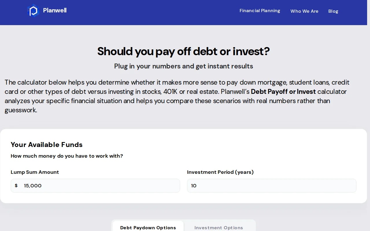 Payoff calculator: Should you pay off debt or invest?