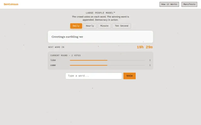 Collaborative sentence builder with real-time voting