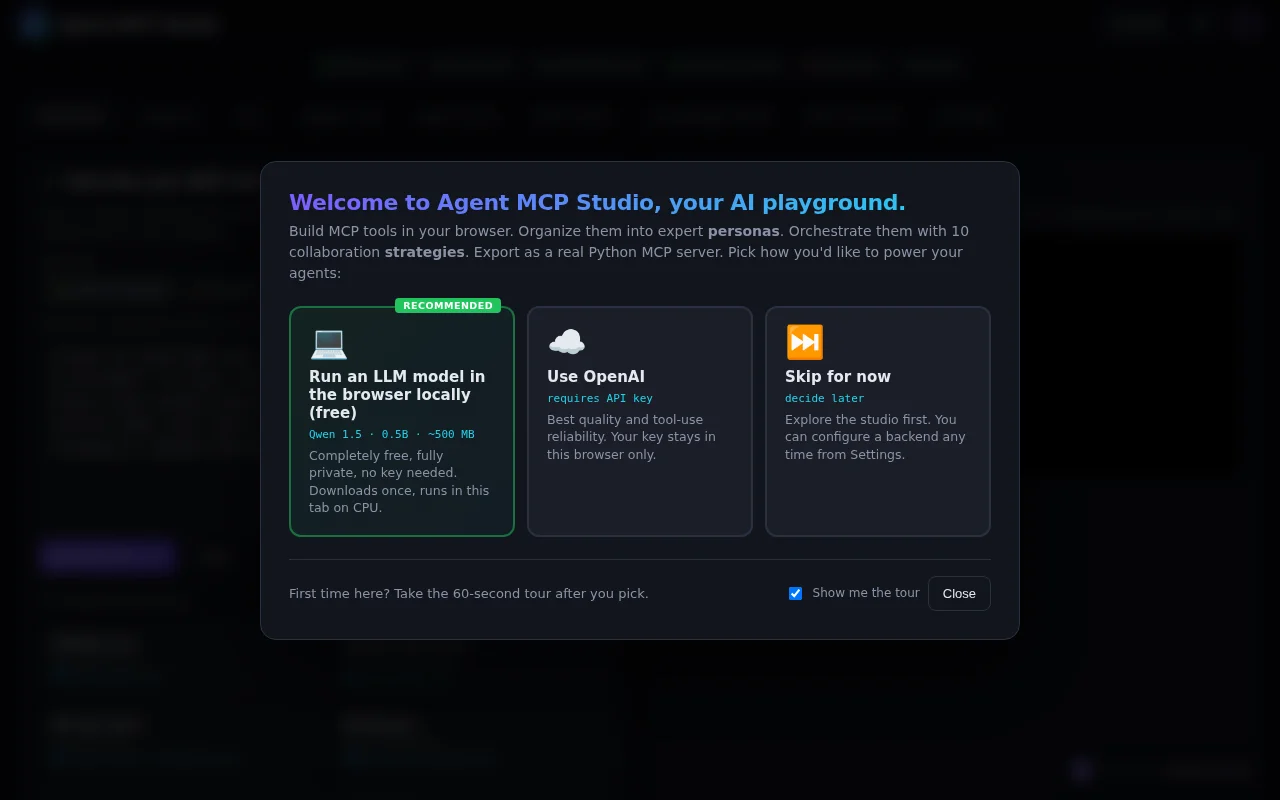 Agent MCP Studio – build multi-agent MCP systems in a browser tab