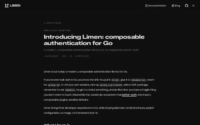 Limen – modern, composable auth for Go