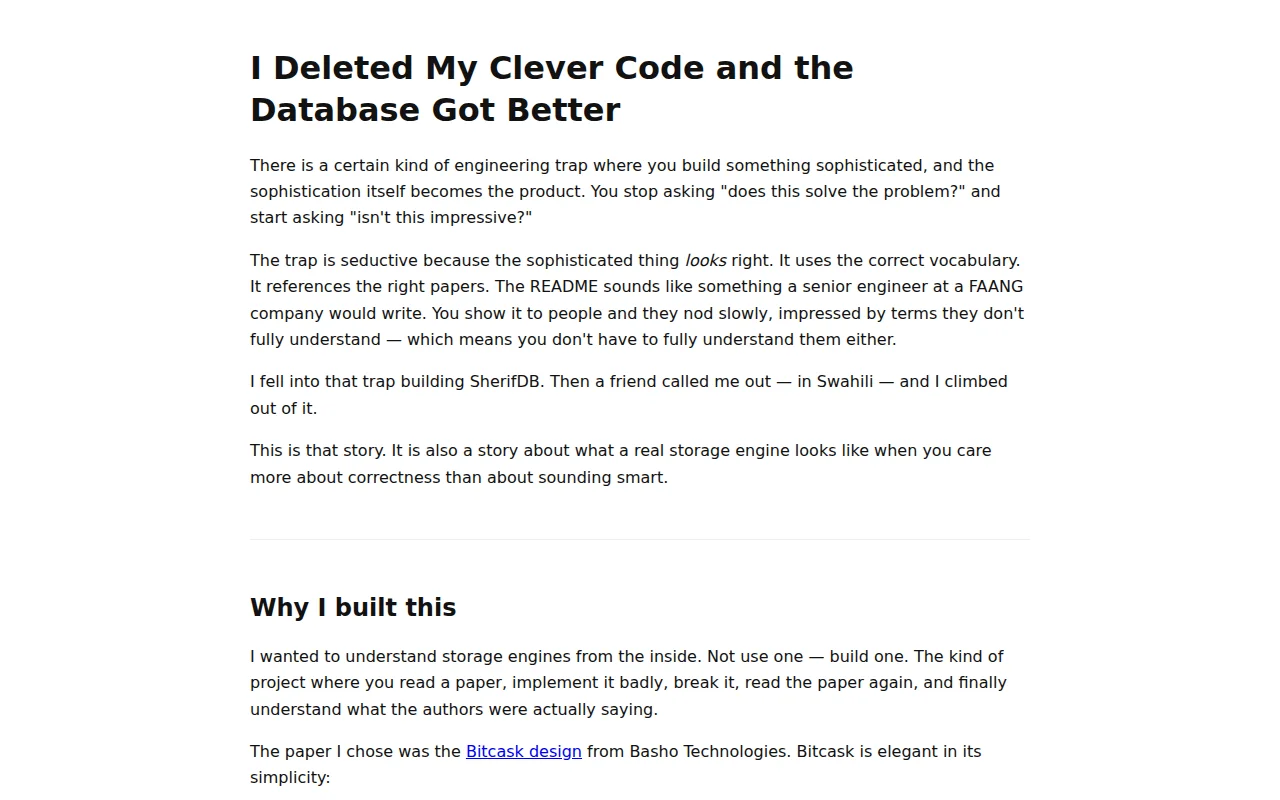 SherifDB, a databe written in Golang under 500 LOC