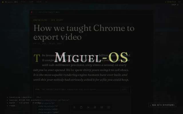 HyperFrames – OSS Agentic HTML Video Framework for Agents