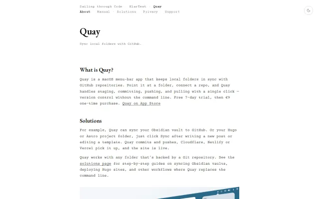 Quay – Menu-bar Git sync