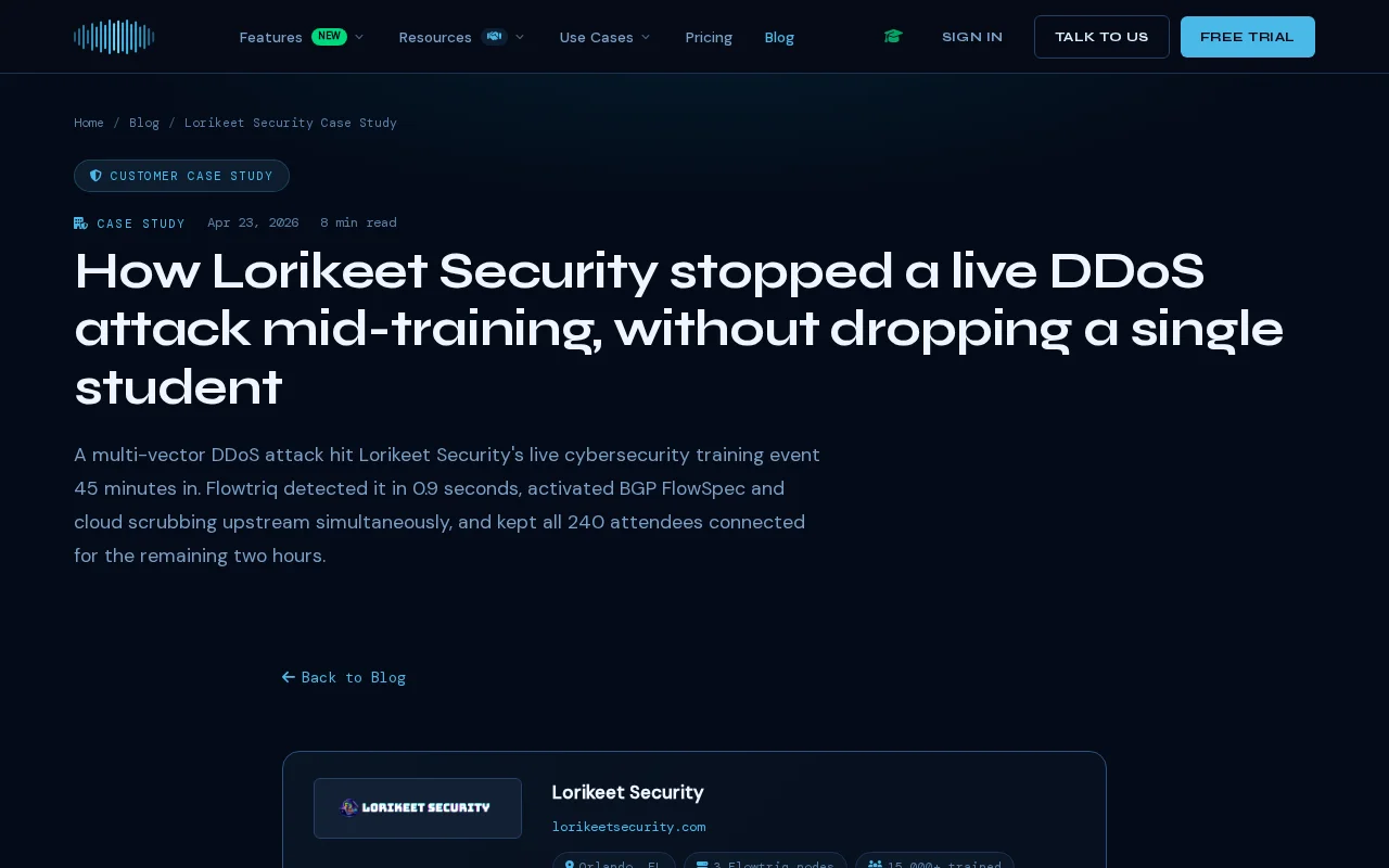 DDoS detection in 0.9s, tested against a 48 Gbps attack live