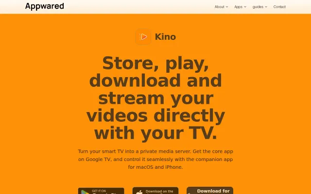 Store, play and stream your iOS/macOS videos on your smart TV with Kino