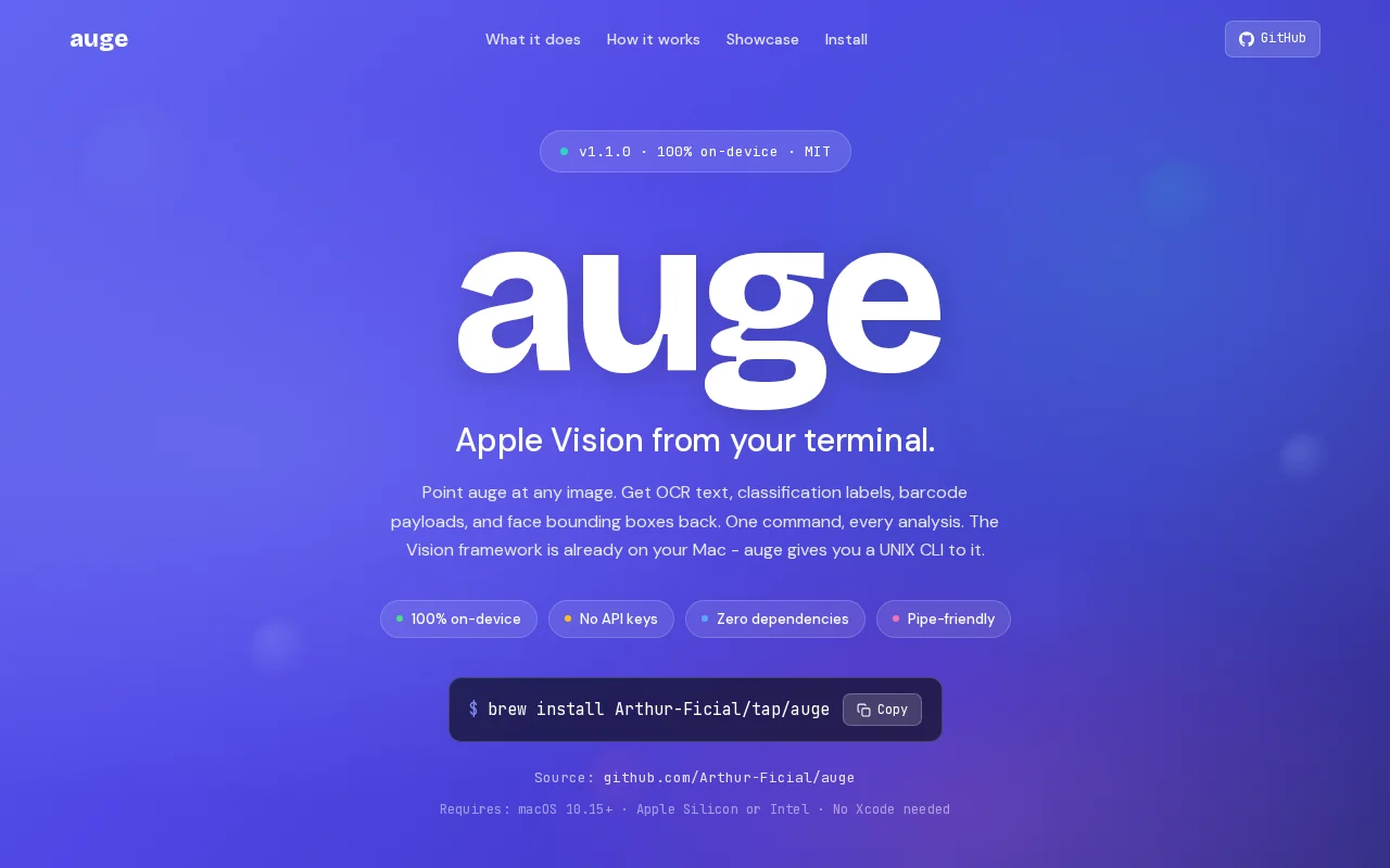 Auge Vision from Your Terminal